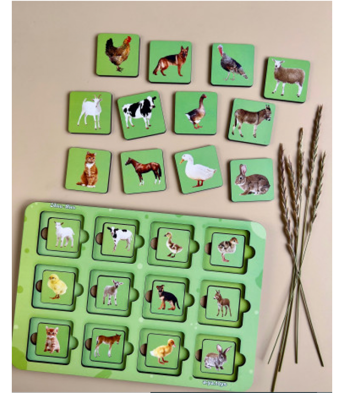 Пазл-сортер "Мама и малыш" домашние животные ПСФ088, пакунок малюка, для детей от 3 лет