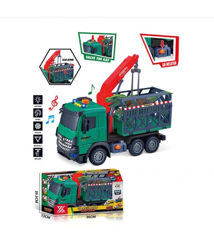 Спецтехника 688-11 A  “Грузовик с подъемником”, длина 29 см, подсветка, звуковые эффекты, инерция, резиновые колеса, выдвижная стрела, 