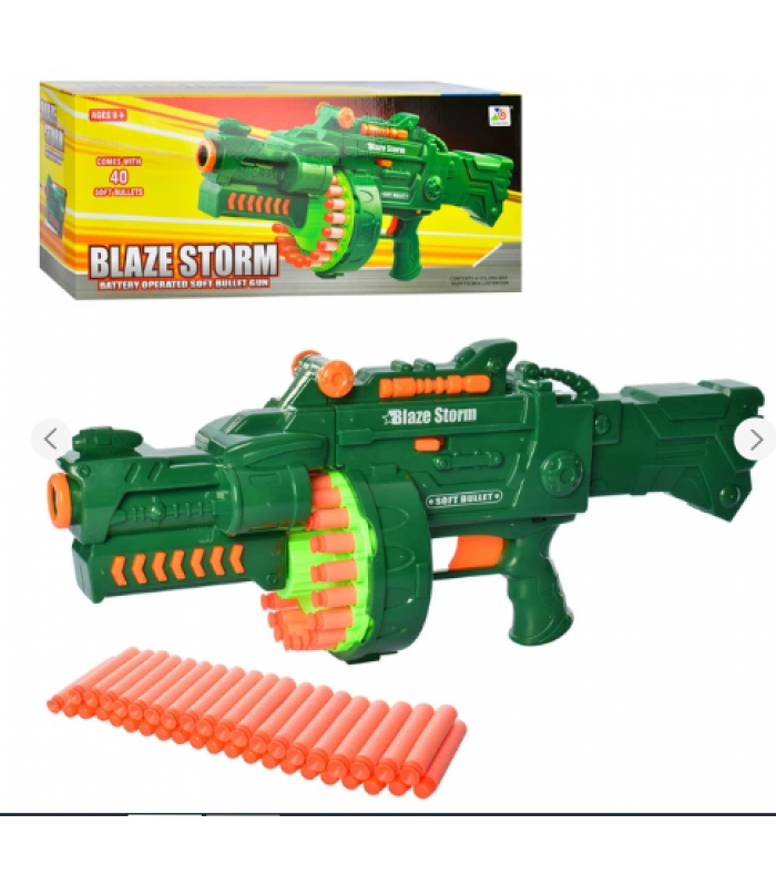 Автомат Бластер 7001 с мягкими шарами (патронами) на присосках типа Nerf, пакунок малюка