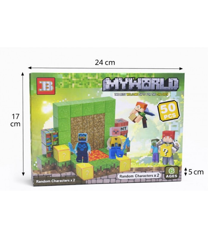Магнитный конструктор Minecraft модель 3801 на 50 деталей, пакунок малюка