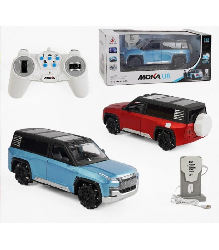 Машина на радиоуправлении 2155, 2 цвета, свет, звук, открывающаяся дверь, автоматическая парковка, 1:12, вращение на 360°, пульт 2.4 GHz