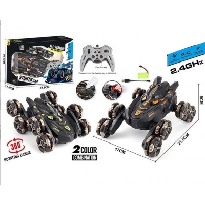 Радиоуправляемая машина 36968-4 A, 2 цвета, аккумулятор 3.7 V, пульт 2.4 G, парогенерация, роликовые колеса, вращающаяся, пакунок малюка