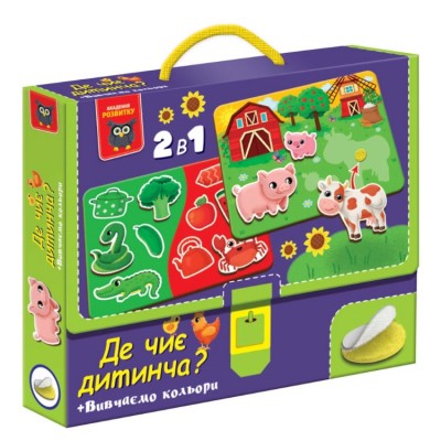 Игра развивающая Vladi Toys с липучками. Где чей детеныш? Изучаем цвета. VT1310-05