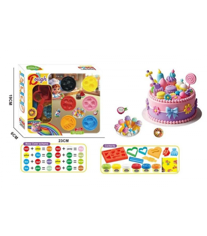 Тесто для лепки 90 21, 6 цветов теста, фигурные формы, нож, пакунок малюка, пакунок малюка