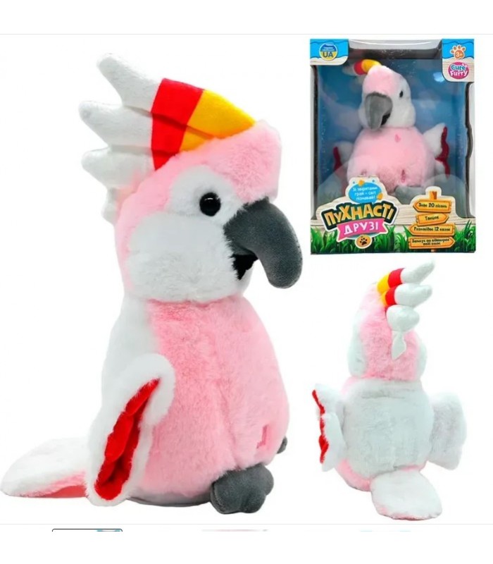 Интерактивная мягкая игрушка Попугай Limo Toy M 6163 I UA 21см укр, пакунок малюка