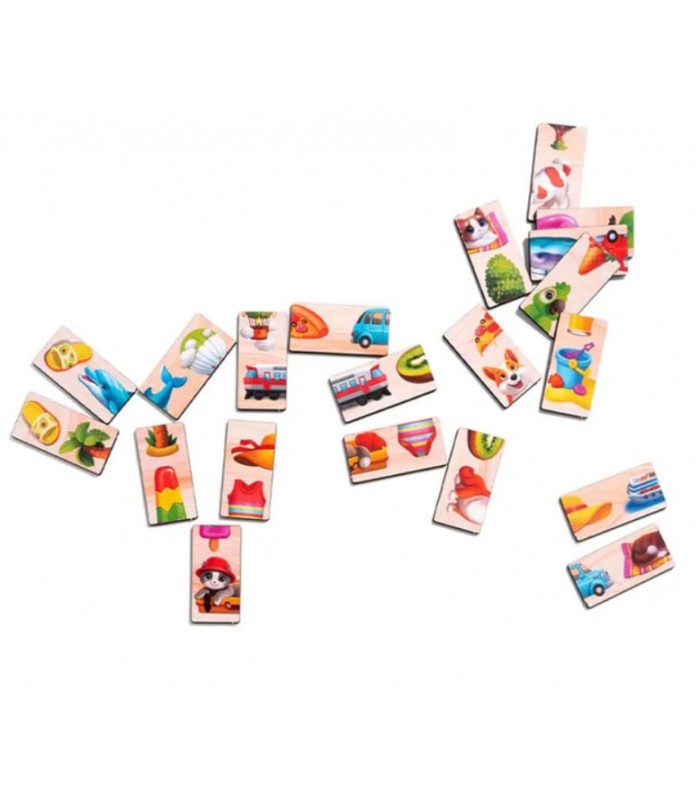 Деревянное домино "Половинки" (ПСД266), пакунок малюка