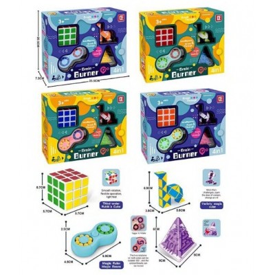 Логическая игра F 801 (72/2) 4 цвета, в коробке, в набое 4 головоломки