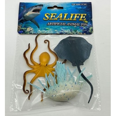 Набор морских жителей 188-35, 3 фигурки, в пакете, пакунок малюка