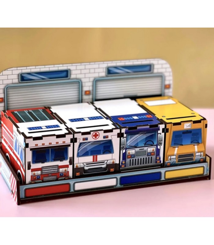 Деревянный сортер комодик Служебный транспорт Развивающая игрушка Ubee ПСФ027, пакунок малюка