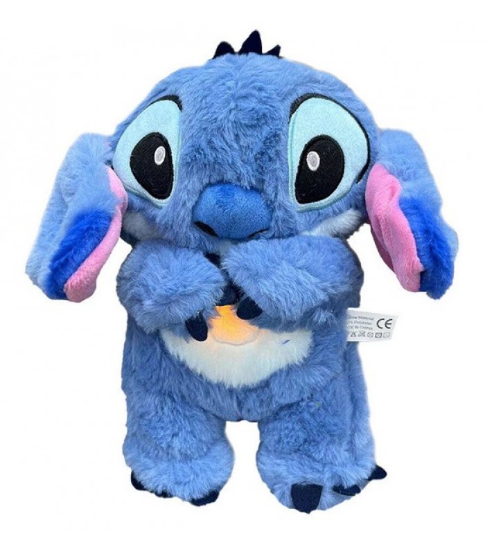 Мягкая Игрушка Ночник Стич с Функцией Дыхания и Двигающимися Ушами, пакунок малюка