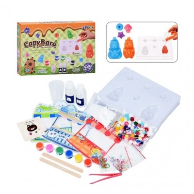 Набор для творчества NJ-11 капибара, формочка, жидкость, краски, мишура,пинцет,18дет, в кор.,30-20-5,5см, пакунок малюка