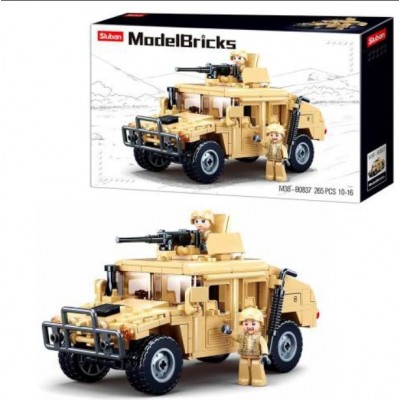 Конструктор SLUBAN M38-B0837 военная машина, фигурки, 265дет, в кор-ке, 38-24-7см, пакунок малюка