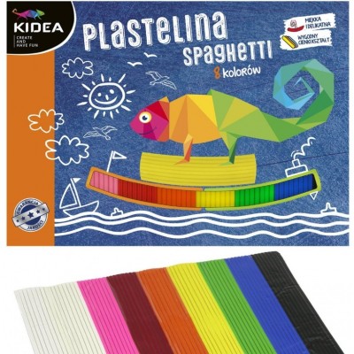 Пластилин 8 цветов., Kidea School Spaghetti Thin School Plastic Tough [PS8KKA]