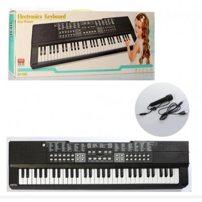 Синтезатор BX-1688 61клавиша, микрофон, запись, USBшнур, на бат-ке,в кор-ке,71,5-23,5-9см, пакунок малюка, от 3 лет