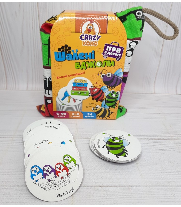 Настольная игра в мешочке Безумные пчелки, VT8077-15, пакунок малюка, для детей от 6 лет