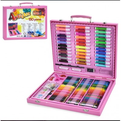 Набор для творчества MK 2455-2 карандаши, акв.краски, фломаст., ножницы, 150 дет., чемодан, 27,5-31-5см, пакунок малюка