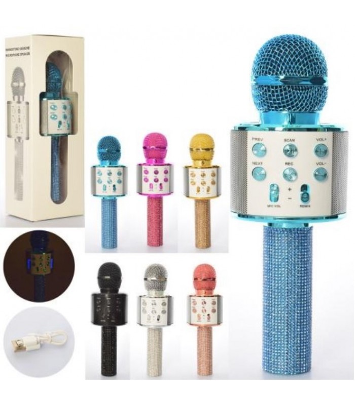 Микрофон караоке Bluetooth беспроводной, WS858Lux, для детей от 3 лет, Пакунок малюка