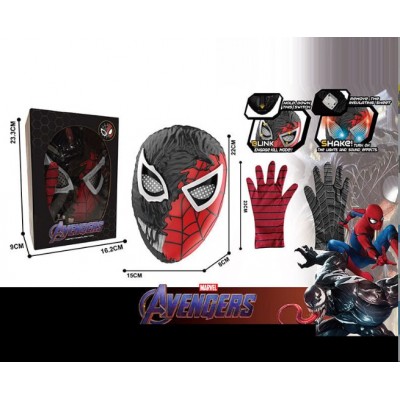 Набор героя MQ 08, маска героя имеет подсветку, звуковой эффект, глаза прищуриваются, 2 перчатки, пакунок малюка