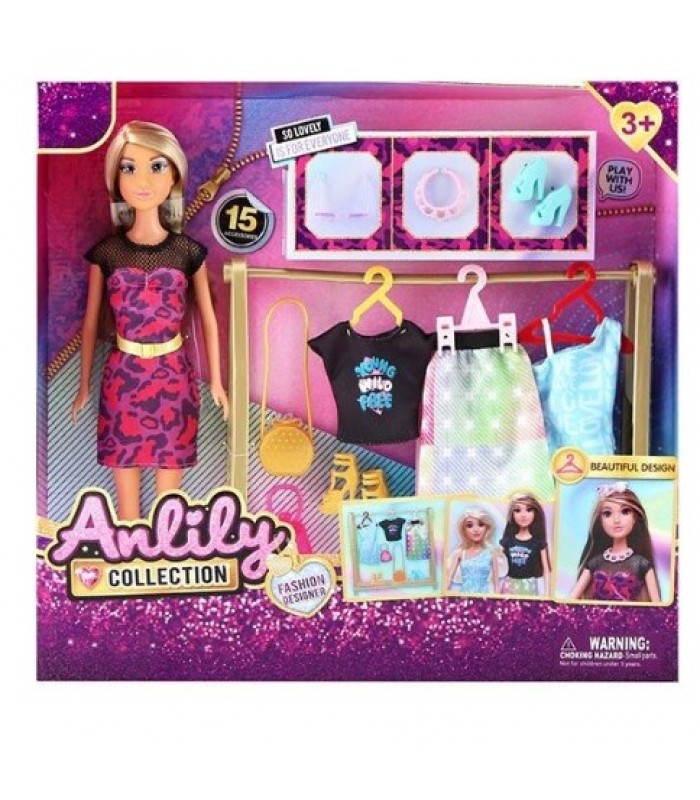 Кукла 61689 9, высота: 30 см, тело и ноги: пластик, руки и голова: резина; сменная одежда, 3 пары обуви, аксессуары, пакунок малюка