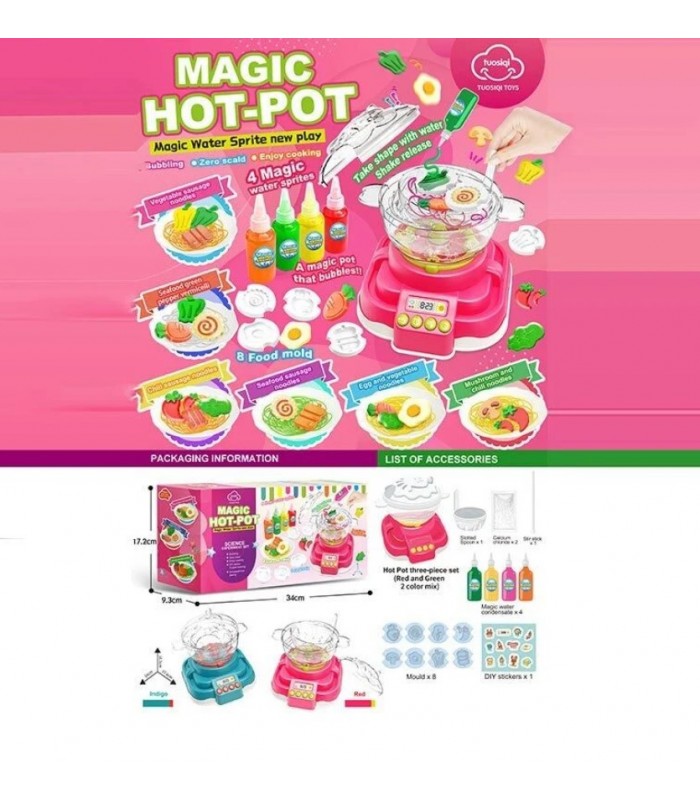 Набор для творчества T 913 A, 2 цвета, аквагель, формы, варочная поверхность, горшок для варки, эффект закипания воды, пакунок малюка