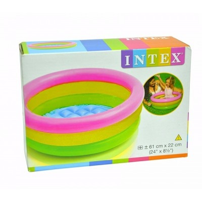 Детский надувной бассейн Intex 57104 «Радуга», 86 х 25 см, пакунок малюка, для детей от  1года