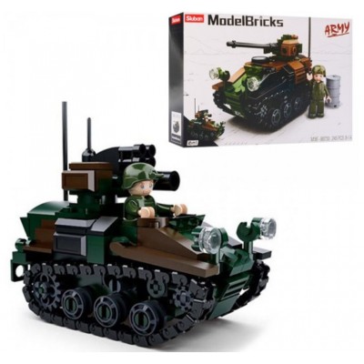 Конструктор Sluban Военный танк M38-B0750 245 деталей, в коробке, пакунок малюка