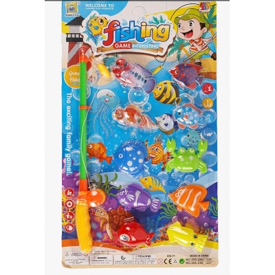 Рыбалка 555-234, 10 рыбок, удочка, на листьях, пакунок малюка