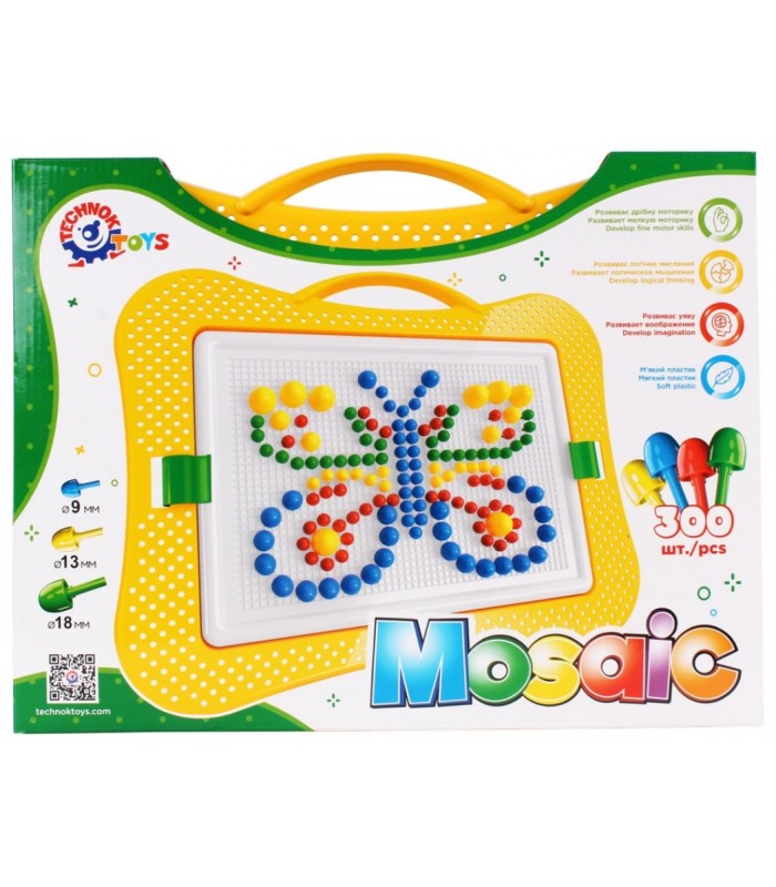 Развивающая игрушка Мозаика для малышей, 300 деталей, Технок 2100