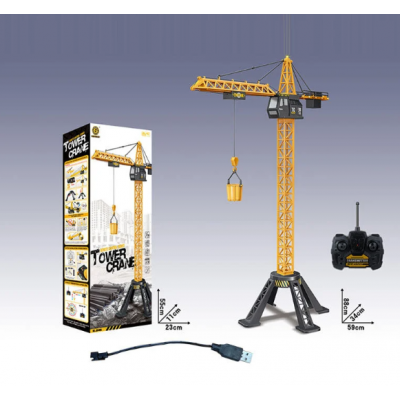 Кран на радиоуправлении 8640 A акум. 3.7 V, USB-кабель, пульт 2.4 GHz, подсветка, масштаб 1:18, кабина вращающаяся, поднимает груз