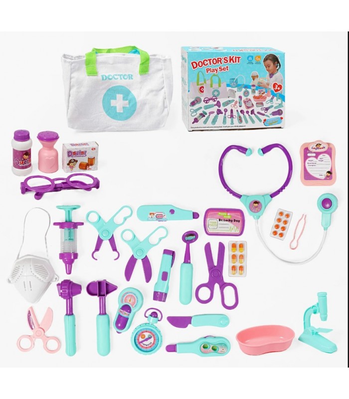 Набор врача STYJ 04 сумка, стетоскоп, звук сердцебиения, подсветка, шприц-пискавка, лекарственные муляжи, очки, инструменты для осмотра