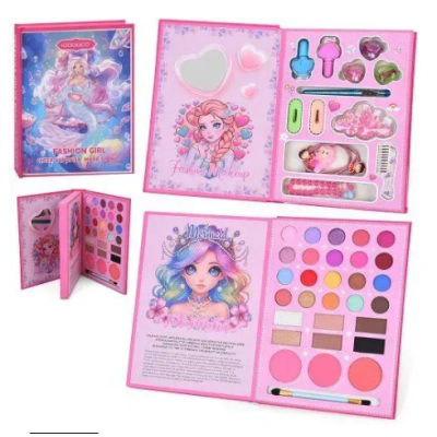 Косметика для девочки (тени, румяна, 29 цветов, помада 3шт, набор для маникюра, украшения, принт-русалка) IG3172, пакунок малюка
