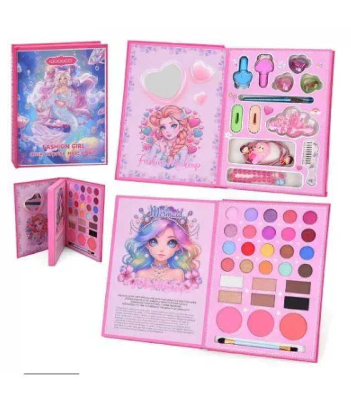 Косметика для девочки (тени, румяна, 29 цветов, помада 3шт, набор для маникюра, украшения, принт-русалка) IG3172, пакунок малюка