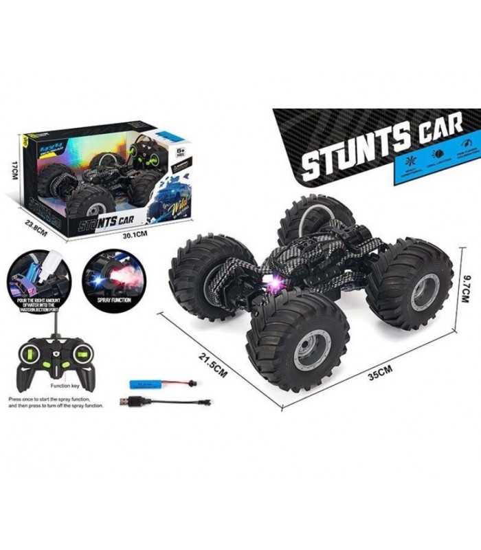 Машина на радиоуправлении 35968-3 A , парогенерация, подсветка, большие резиновые шины, акум. 7.4V, пульт 27 МНz, USB-кабель, пакунок малюка