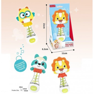 Погремушка BY 147 размер - 6.6х5.5х16 см, резиновые прорезыватели, пискавка, в коробке, пакунок малюка