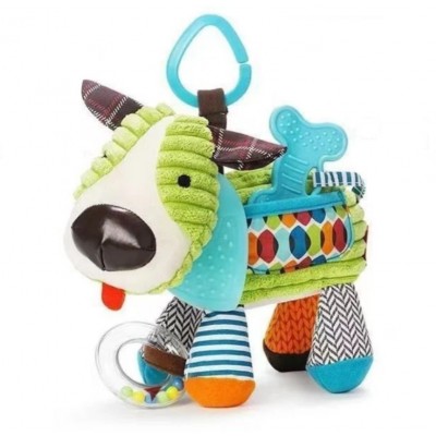 Погремушка C 75362 "Собачка", мелодия ветра, резиновые прорезыватели, кольцо для подвешивания, шелестящие элементы, пакунок малюка