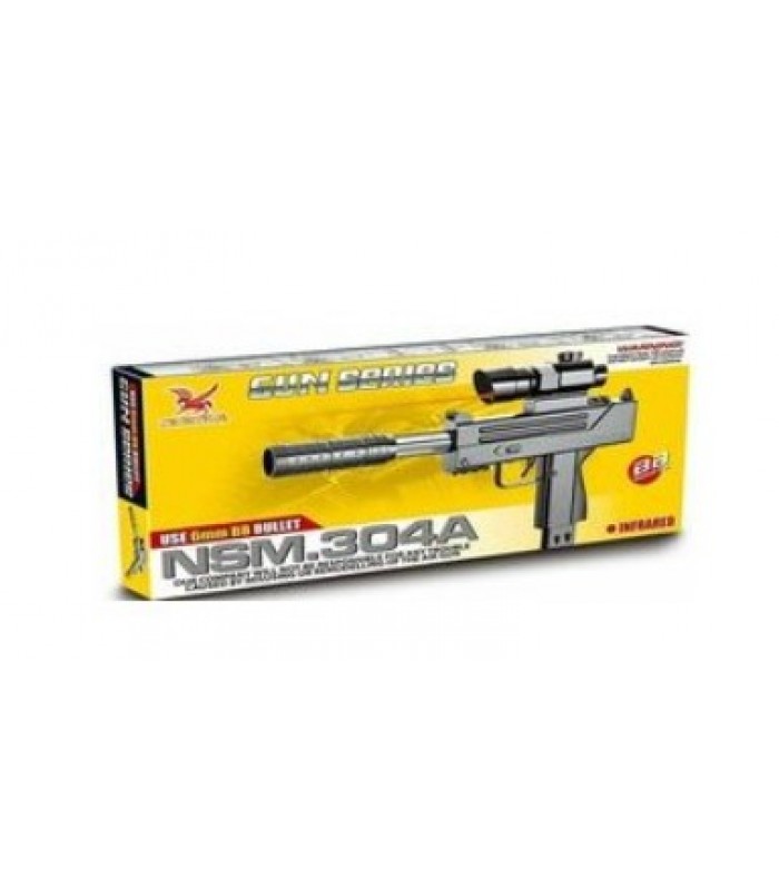 Автомат на пульках 304 A лазерный прицел, глушитель, в коробке 