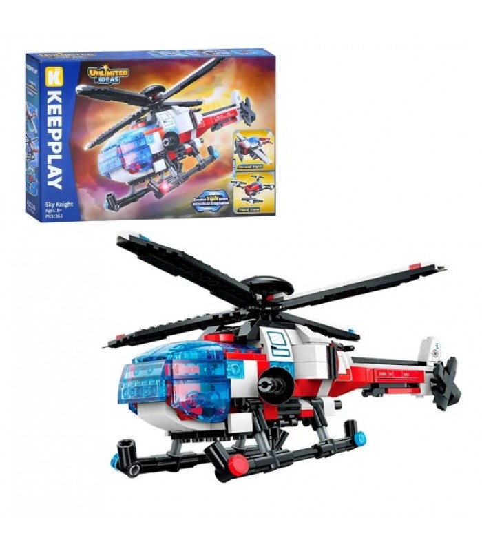 Конструктор 42116,транспорт, 3в1 (вертолет, самолет, квадрокоптер), 365дет, в кор-ке, 31,5-19-5см, пакунок малюка