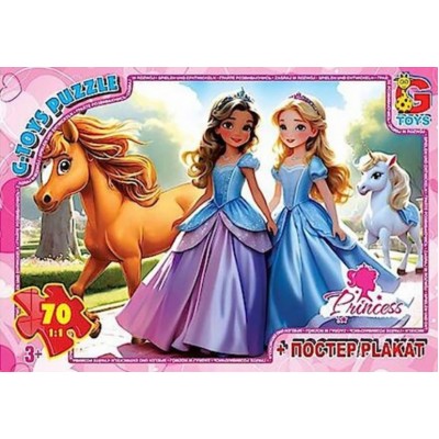 Детский пазл "Принцессы" PR03 постер 70 элементов, пакунок малюка