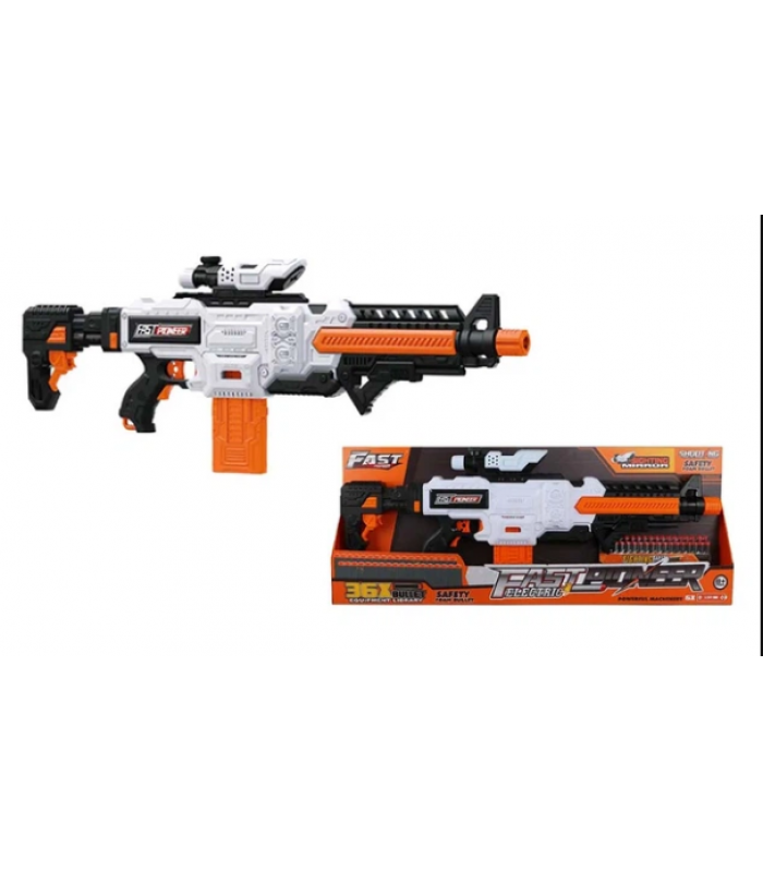 Детский игрушечный автомат Fast Pioneer BIG513 79 см (мягкие шары 36 шт.), с прицелом, на батарейках, пакунок малюка