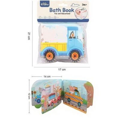 Книжечка для ванны BC 224/5/6, 14*12 см, водная раскраска, водонепроницаемые страницы, пищалка, пакунок малюка