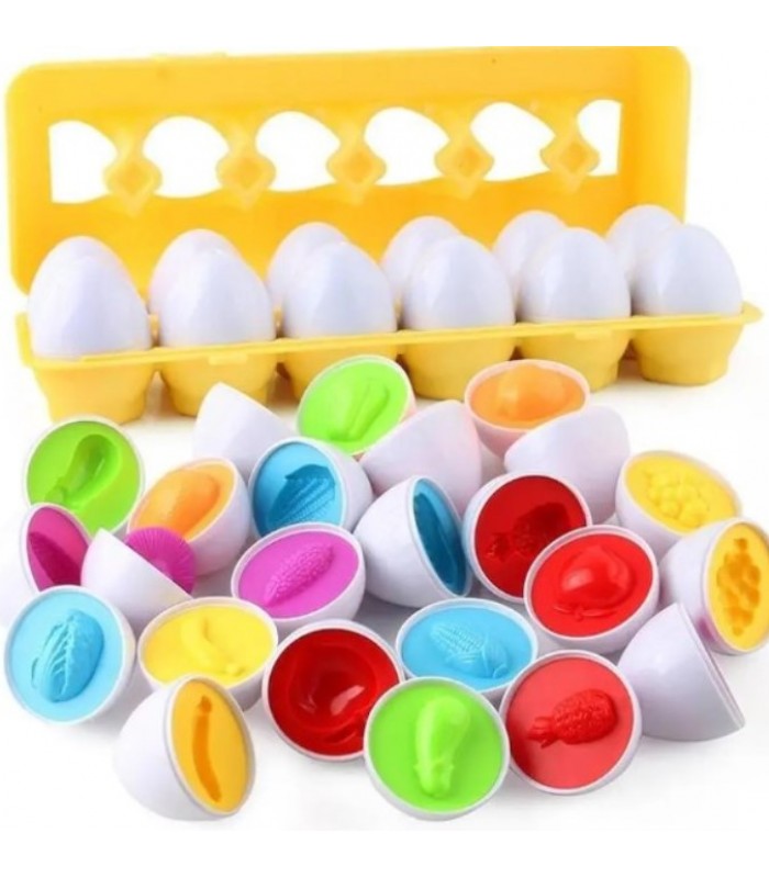 Сортер яйца в лотке фрукты и овощи 4FUN GAME CLUB 48666 для детей от 3 лет, пакунок малюка