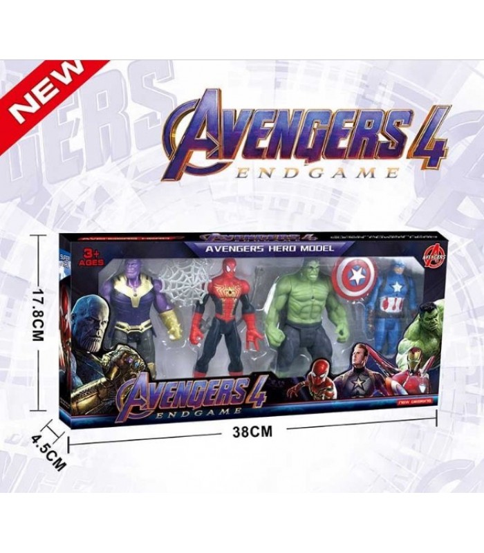 Набор героев 216 4 (72/2) 4 фигурки, подсветка, средняя высота фигурки - 15 см, движущиеся конечности, аксессуары, пакунок малюка