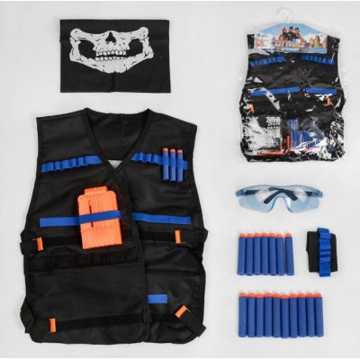 Жилет BNP 8, “Полиция”, 20 мягких патронов с пластиковым наконечником, защитные очки, маска, в пакете, пакунок малюка