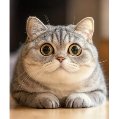 Алмазная мозаика «Удивленные глаза котика», 30*40см, на рамке S20304, пакунок малюка