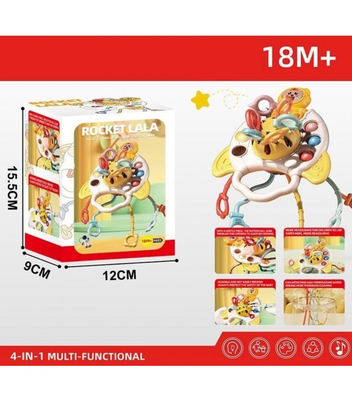 Погремушка YD 750-23, пальчиковые игры, поп ит, резиновые прорезыватели, подвижные элементы, ручка для держания, пакунок малюка