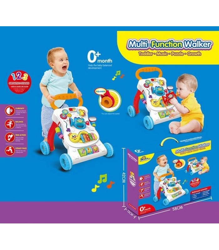 Детская Каталка-ходунки с игровой панелью, YL406, для детей от 6 месяцев, Пакунок малюка