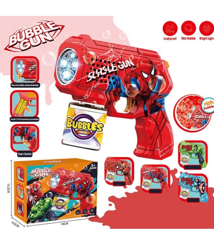 Пистолет с мыльными пузырями 106 B , подсветка, бутылочка с мыльной жидкостью, пакунок малюка