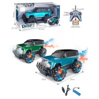 Джип 689S-144, р/к2,4G, акум, 30см, 1:12, пара/дым, свет, колеса-ролики, 4х4, USBзарядное, 2 цвета, в кор-ке,43-19,5-21см, пакунок малюка