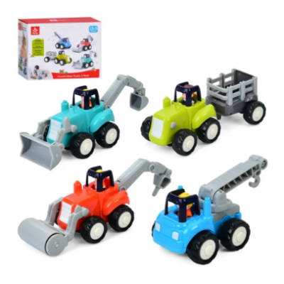 Набор детских инерционных машинок "Строительные" HA7906 в наборе 4 штуки, пакунок малюка