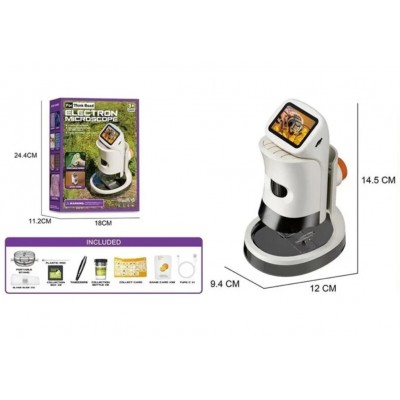 Микроскоп 6789 , увеличение 100х-1000х, 2-дюймовый экран, поддержка карты памяти, HD-видео, LED-подсветка, кабель USB Type-C, пакунок малюка